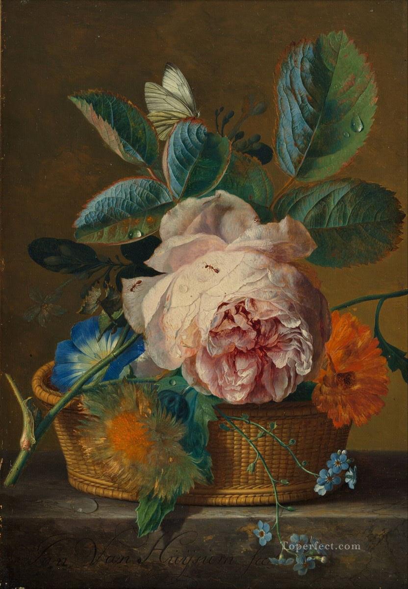 Cesta con flores Jan van Huysum Pintura al óleo